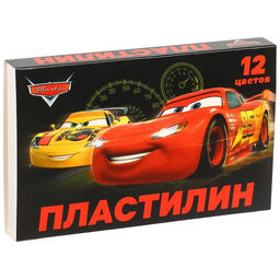 Цена за 2 шт. Пластилин 12 цветов, 180 г, Тачки