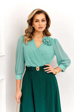 Платье AGATTI 6001-1 Бирюзово-изумрудны