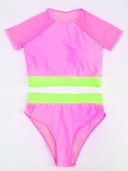 Купальник женский раздельный с закрытыми плечами MINAKU, размер 48, розовый