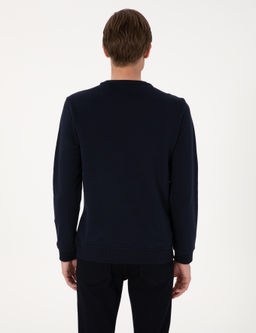 Lacivert 3 _plik Regular Fit Bisiklet Yaka Basic Sweatshirt - Pierre cardin фото 5