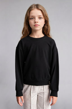 Pamuklu Relaxed Fit Sweatshirt K_z _ocuk