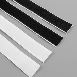 Набор липучек на клеевой основе, 20 мм, 23±1 см, 2 шт., чёрный, белый