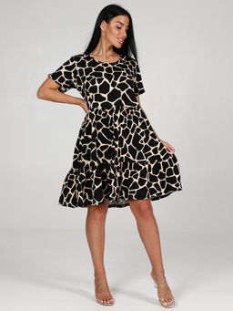 837 ПЛАТЬЕ (Чёрный (жираф)) - А-дина фото 2