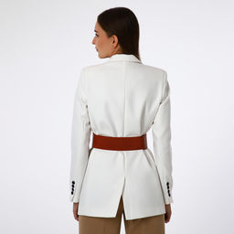 Ремень-резинка женский широкий, 80×10 см, пряжка металл, золотистая, рыжий