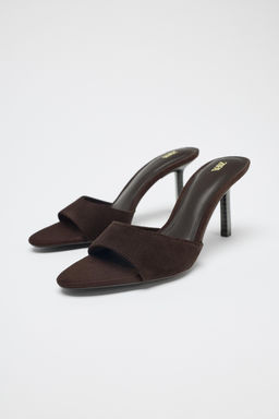 SPLIT SUEDE HIGH-HEEL SANDALS - Zara фото 4