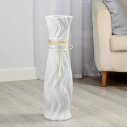 Ваза напольная «Флавия», 16×60 см, керамика, белая