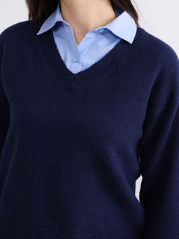 G?mlek Yaka Kad?n Triko Kazak