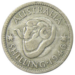 Монета 1 шиллинг 1946 года Австралия