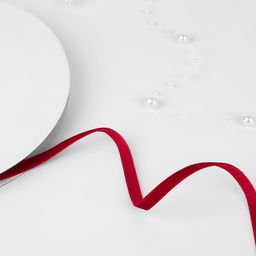 Лента бархатная, 6 мм, 18±1 м, красная №40