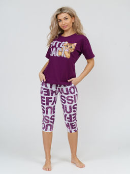 783 Пижама "Буквы/фиолетовый"