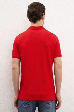 Мужская красная базовая футболка с воротником-поло Неожиданная скидка в корзине - U.s. polo assn фото 3