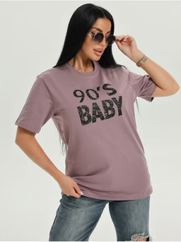 Футболка "Девяносто" пудра женская