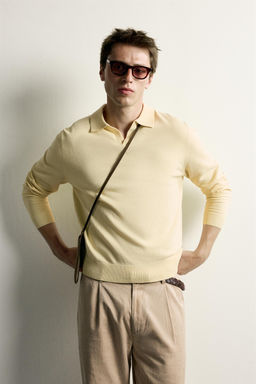 POLO PUNTO REGULAR FIT ALGOD?N - LINO / Amarillo - Zara фото 2