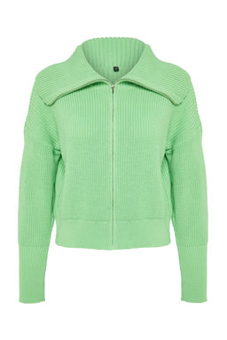 Mint Genis Kal?p Devrik Yaka Fermuarl? Triko H?rka TWOAW24HI00072