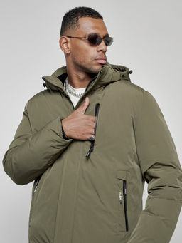 Куртка мужская зимняя с капюшоном спортивная великан цвета хаки 8335Kh - Wonderrman фото 11