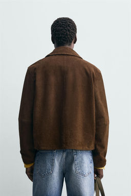 LEATHER SUEDE JACKET - Zara фото 12