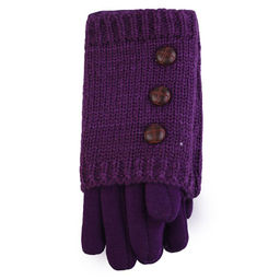 Трикотажные детские двойные перчатки-митенки - Buro фото 3