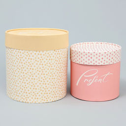 Набор шляпных коробок 2 в 1 Точки, 13 х 13 см, 16 х 16 см - Дарите счастье фото 2