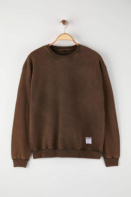 TRENDYOL MAN Yesil %100 Pamuk Premium Oversize/Genis Kesim Eskitme/Soluk Efektli Sweatshirt TMNAW24SW00021 - Trendyolmilla фото 18