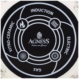 КАСТРЮЛЯ ЭМАЛИРОВАННАЯ AGNESS С КРЫШКОЙ, СЕРИЯ ЯБЛОНЕВЫЙ САД 3,8Л, ДИА.20СМ ПОДХОДИТ ДЛЯ ИНДУК.ПЛ фото 3