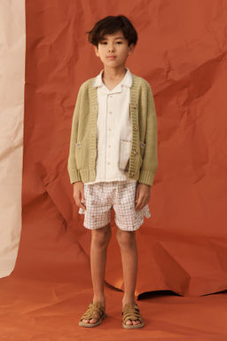 CHAQUETA PUNTO PESPUNTES BORDADOS LIMITED EDITION / verde lavado