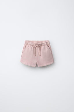 BERMUDA FELPA PARCHE ESTRELLAS / Rosa lavado