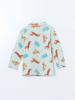 Bask?l? Erkek Bebek Pijama ?st?