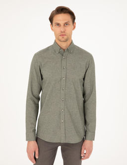 Haki Slim Fit Uzun Kollu G_mlek