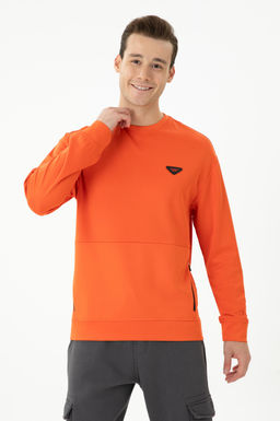 U. S. Polo Assn / Мужской оранжевый комфортный свитшот с круглым вырезом - U.s. polo assn фото 17