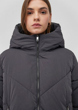 Kapusonlu Antrasit Sisme Mont - Mavi фото 7