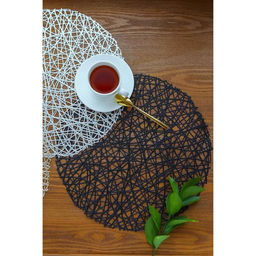 Набор салфеток сервировочных на стол Доляна Паутинка, d=38 см, 4 шт, цвет чёрный  фото 9