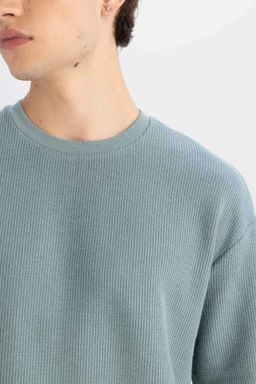 Футболка свободного покроя с круглым вырезом и короткими рукавами - Defacto фото 5