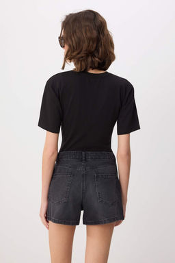 Antrasit Yuksek Bel %100 Pamuk Denim City Sort TWOSS26SR00050 - Trendyolmilla фото 8