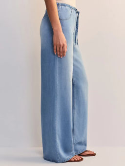 Широкие джинсы с регулируемым поясом из тенселя ZR2605092358-101 / Zarina