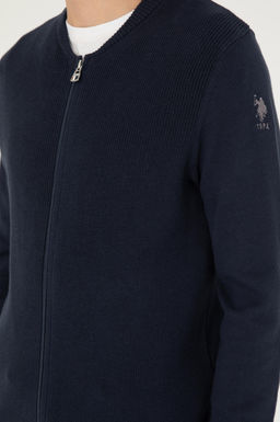 Мужской темно-синий базовый трикотажный кардиган - U.s. polo assn фото 7
