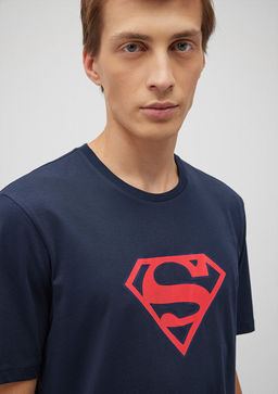 Superman Bask?l? Lacivert Tisort - Mavi фото 5