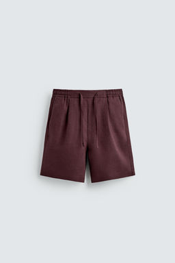BERMUDA RELAXED FIT 100% LINO / Burdeos - Zara фото 7