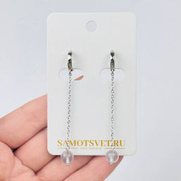 Серьги на цепочке из Лунного камня