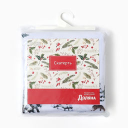 Скатерть новогодняя «Доляна. Зимний лес», 145×180 ±3 см, 100% п/э