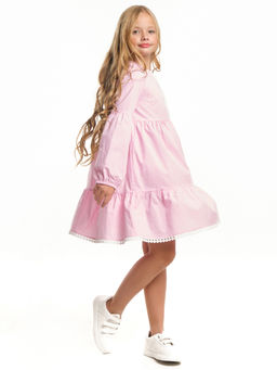 Нарядное платье для девочки модная детская одежда UD 7776 роз клетка - Mini maxi фото 6