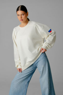 Арт. 15124 Свитшот женский Матрешка оверсайз 44-50 (4 шт) Цвет:молочный - Калинка фото 30