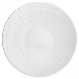 "Русь" Тарелка глубокая фарфоровая д207мм h47мм, 700мл, белый, рельефный декор (Китай)