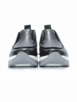 01-5576-1 BLACK Ботинки демисезонные женские (натуральная кожа, байка)