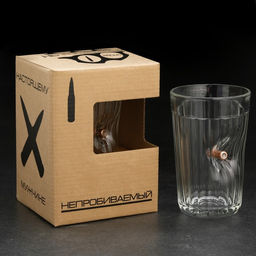 Стакан гранёный непробиваемый с пулей Крафт, 250 мл