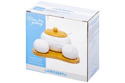 Набор Elan Gallery Айсберг волны сахарница 440 мл солонка перечница на подставке 16×17×8.5 см  фото 4