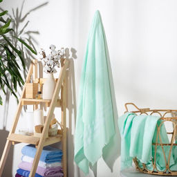 Полотенце махровое двухстороннее Этель Уют 90*170 см, цв.мятный,100% хл, 240 гр/м2