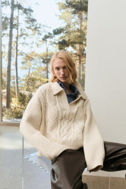 Jersey en punto trenzado con cuello - H&m фото 4