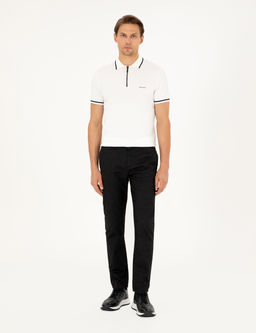 Siyah Slim Fit Kanvas Pantolon