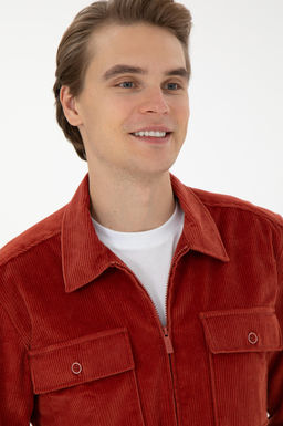 Мужская рубашка с длинным рукавом кирпичного цвета Неожиданная скидка в корзине - U.s. polo assn фото 2