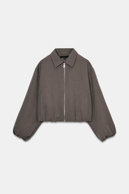 CHAQUETA GLOBO CREMALLERA / Khaki claro - Zara фото 7